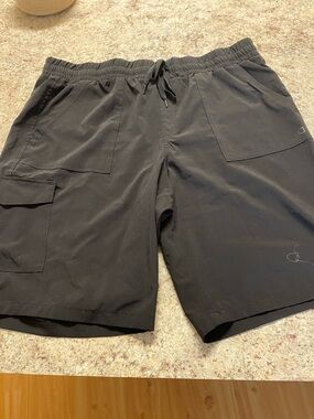 RBX Black Men's Elastic-Waist Cargo Shorts